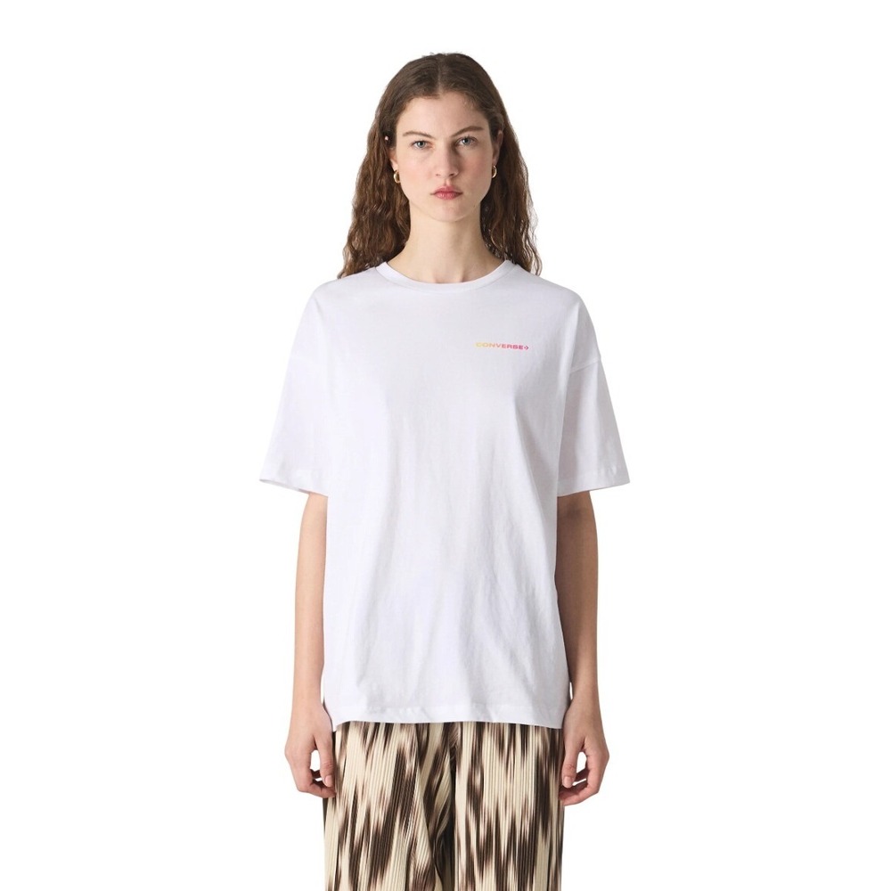 Converse Soundwaves T-Shirt White Star‎ Chevron Classic Performance Small